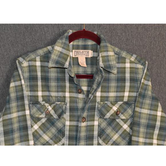 Duluth Trading Co. Trim Fit Men's Small Heavy Flannel Work Shirt Long Sleeve - Picture 2 of 7